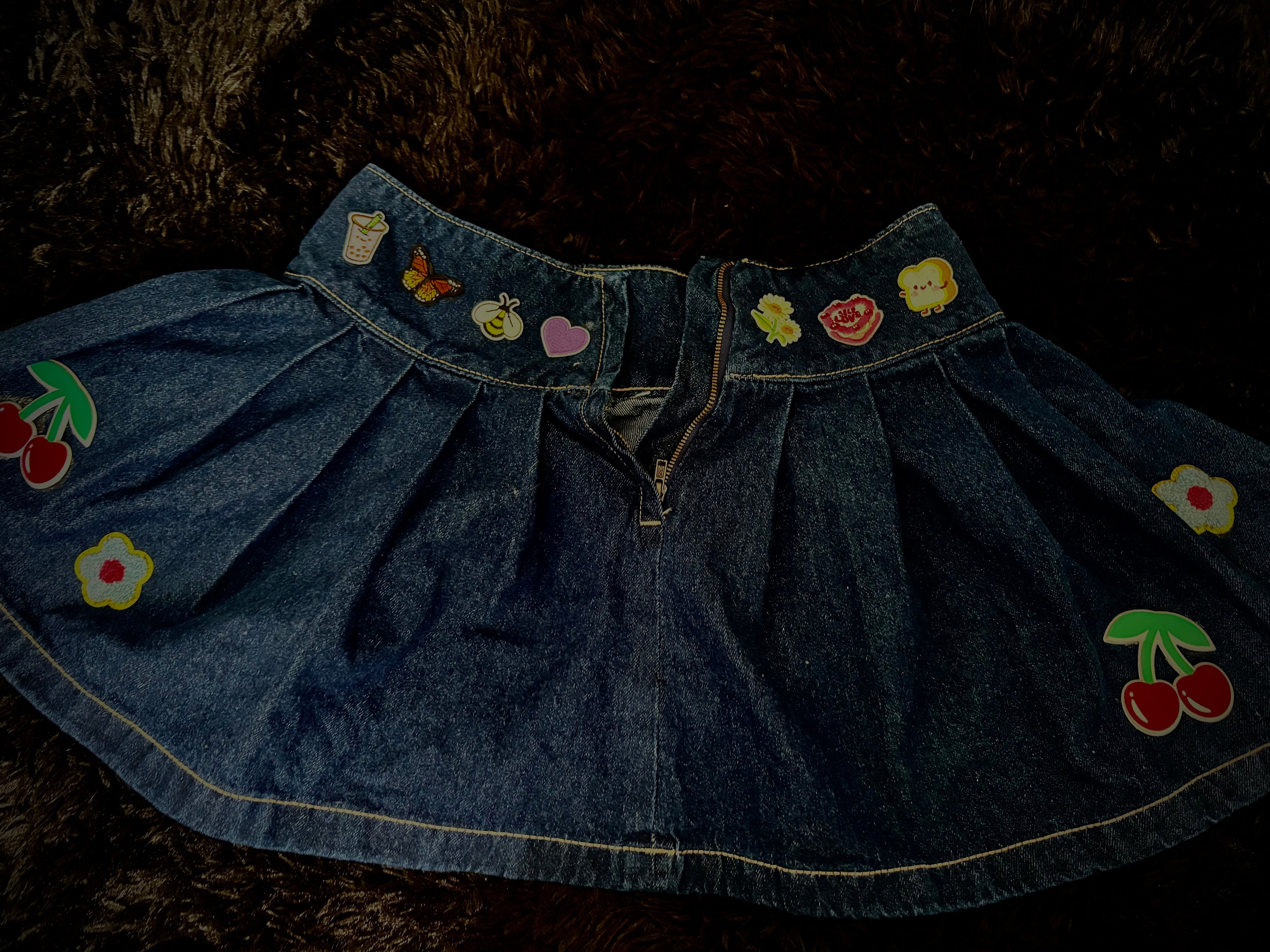 Patched Mini Skirt